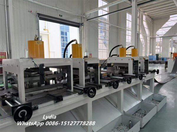 Z Profile Automobile Bottom Beam Roll Forming Machine With Holes Punching And Curving
