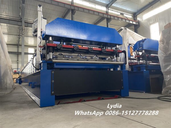 High Speed Stainless Steel Trapezoidal Roof Tile Forming Machine Metal Roofing Tile Making Machine Chain Driven Roof Tile Roll Former