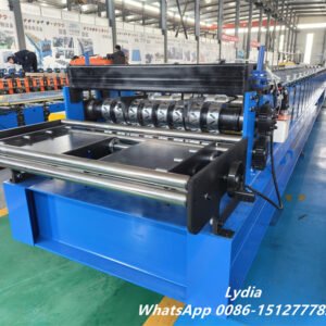 High Speed Steel Decking Sheet Production Line with 15T Decoiler and 12M Stacker Floor Deck Roll Forming Machine
