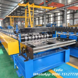 High Speed Steel Decking Sheet Production Line with 15T Decoiler and 12M Stacker Floor Deck Roll Forming Machine
