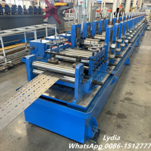High-speed supermarket shelving upright roll forming machine installed for German racking system manufacturer