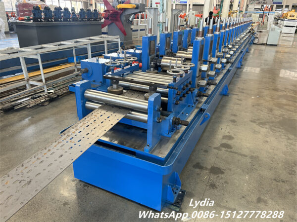 High-speed supermarket shelving upright roll forming machine installed for German racking system manufacturer