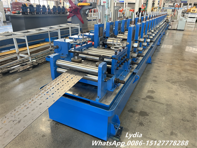 High-speed supermarket shelving upright roll forming machine installed for German racking system manufacturer