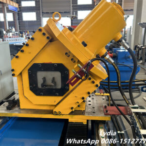 High-speed supermarket shelving upright roll forming machine installed for German racking system manufacturer