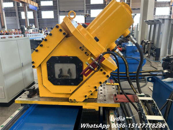 High-speed supermarket shelving upright roll forming machine installed for German racking system manufacturer