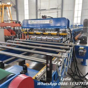 Algeria High Speed T35 T40 0.4-1.2mm Metal Roofing Sheet Forming Machine with Flying Shear Gearbox Transmission