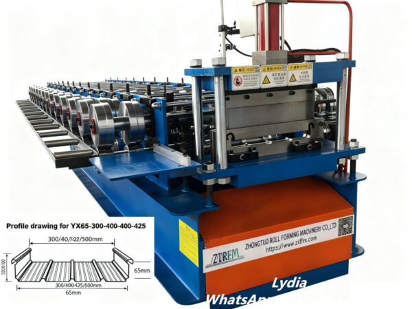 065-400-425 Standing Seam Roofing Machine Automatic Metal Roof Roll Forming Line