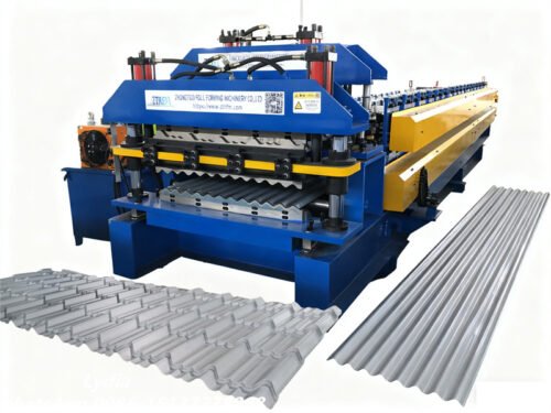 0.3–0.8 mm / 0.8–1.5 mm Antigua Popular High Quality Automatic 1025 Corrugated and Glazed Step Tile Double Layer Metal Roofing Roll Forming Machine