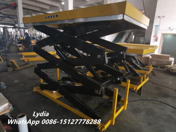 Triple Hydraulic Scissor Lift Table 4m High Lift Industrial Platform for Heavy Duty Machine