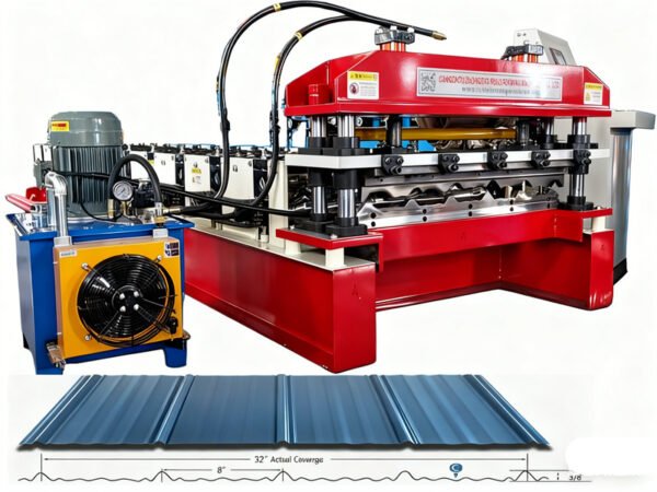 0.4–0.7mm Zhongtuo Machine Fully Automatic Low Rib/Weathershield Roof Panel Roll Forming Machine Trapezoidal Roof Panel