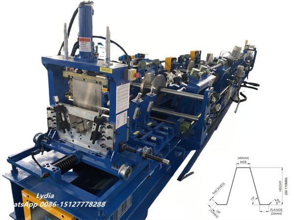 0.8–2.0mm High-Speed Omega Purlin Roll Former ZTRFM Top Hat Section Roll Forming Machine