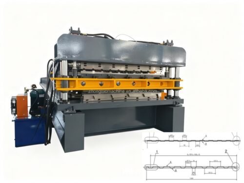 0.3-0.8 mm Zhongtuo Double Layer Roof Sheet Roll Forming Machine TR10 TR40 Metal Roofing Panel Making Machine Manufacturer