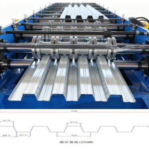High Speed Steel Decking Sheet Production Line with 15T Decoiler and 12M Stacker Floor Deck Roll Forming Machine