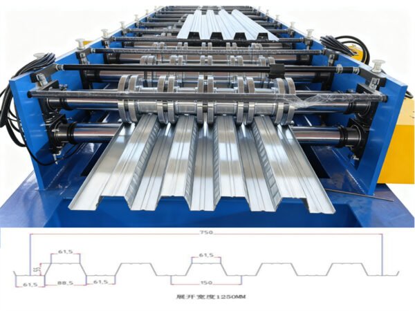 High Speed Steel Decking Sheet Production Line with 15T Decoiler and 12M Stacker Floor Deck Roll Forming Machine