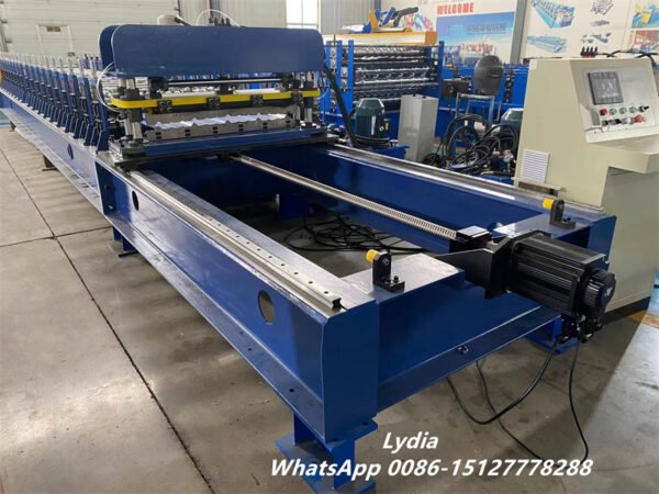 Through fastener roof panel machine