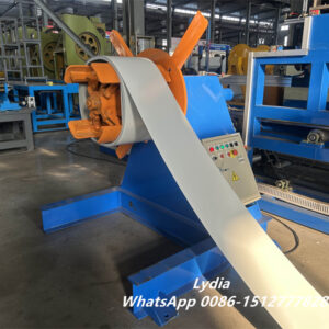 Wall cladding02 3 ton hydraulic decoiler for wall cladding roll forming machine with automatic coil expansion