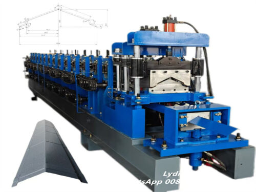 Double Layer Ridge Cap Roll Forming Machine working on color steel coil