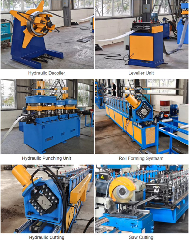 Electrical cabinet frames being cut and stacked after Zhongtuo Machinery roll forming