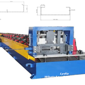 Heavy CZ Purlin29 Hydraulic cutting system on heavy duty C purlin roll forming machine producing clean steel profiles