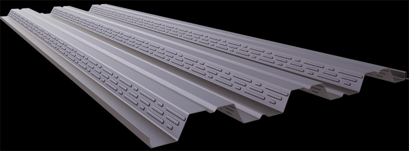 Cross section of 2 inch composite floor deck for concrete slab reinforcement