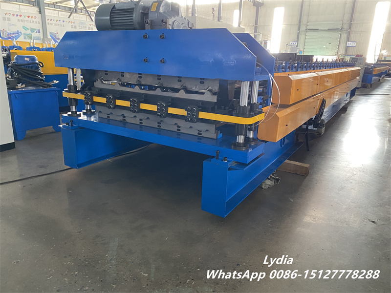 motor shearing double layer roll forming machine
