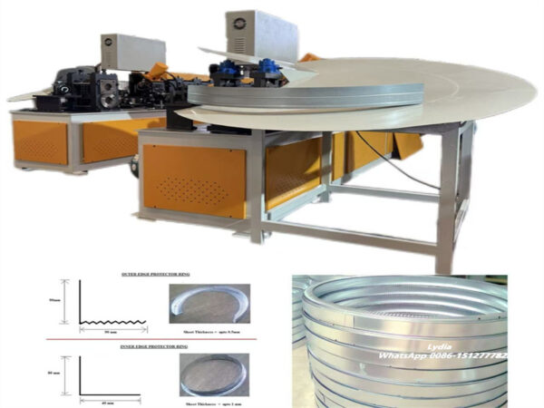 automatic steel coil edge protector ring machine in production