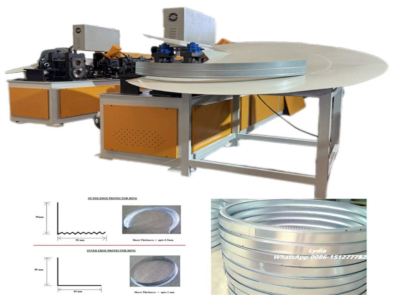 automatic steel coil edge protector ring machine in production