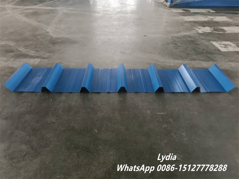 Trapezoidal roof panel profile produced by double layer roll forming machine