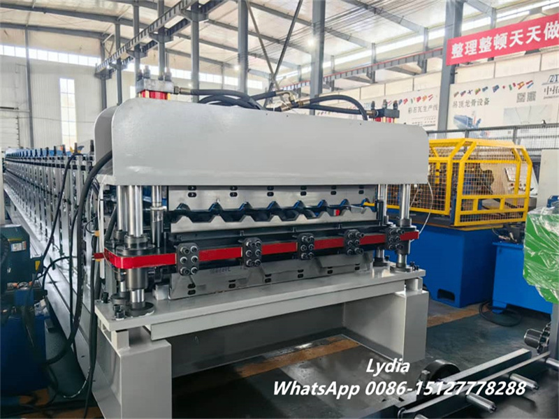 Double layer roof trapezoidal sheet roll forming machine for GI steel roofing production