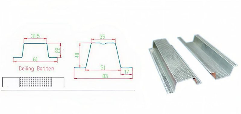 furring channel roll former for drywall ceiling system