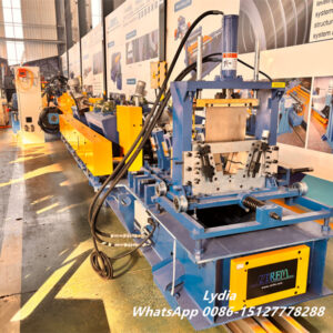 Hat Omega Purlin 02 top hat purlin roll forming machine with automatic cutting
