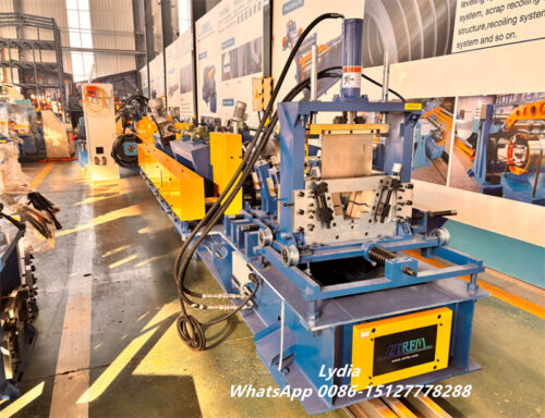 top hat purlin roll forming machine with automatic cutting