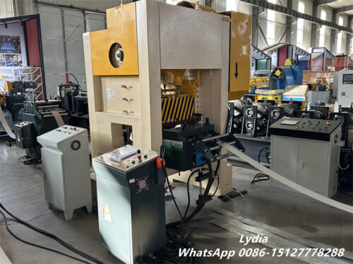 Punching line05 Heavy duty punching die installed in metal perforation machine