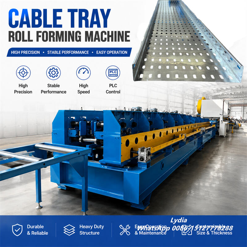 Perforated cable tray roll forming machine for automatic production