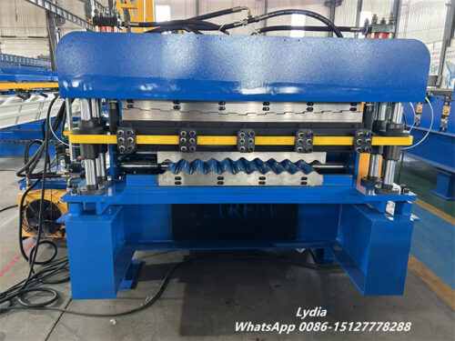 Double layer metal roofing sheet roll forming machine in factory