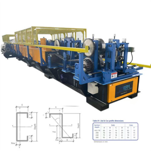 Fully automatic CZ purlin roll forming machine production line