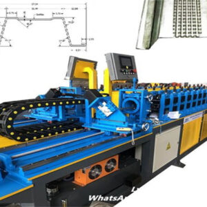 Combo hat profile and wall angle003 Double line hat profile and wall angle roll forming machine working in production line