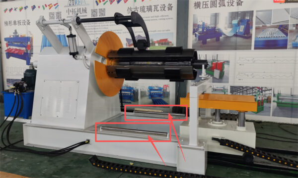 Decoiler08 hydraulic decoiler machine with loading car