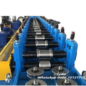 Steel uni strut channel roll forming machine with servo punching and cutting system