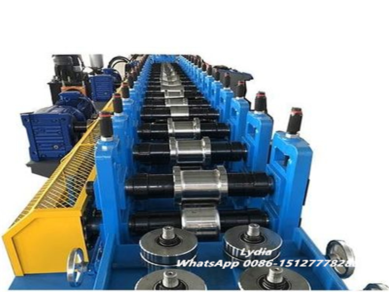 Steel uni strut channel roll forming machine with servo punching and cutting system
