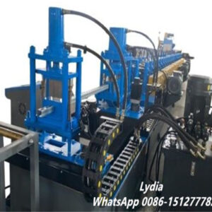 Steel uni strut channel roll forming machine with servo punching and cutting system
