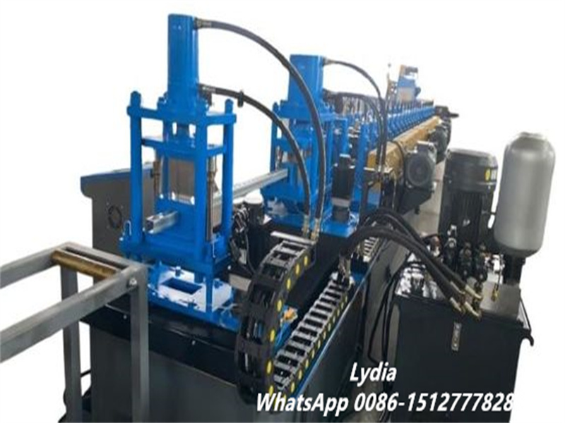 Steel uni strut channel roll forming machine with servo punching and cutting system