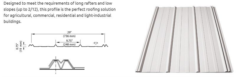 Pocket Rib roll forming machine producing waterproof metal roofing panels