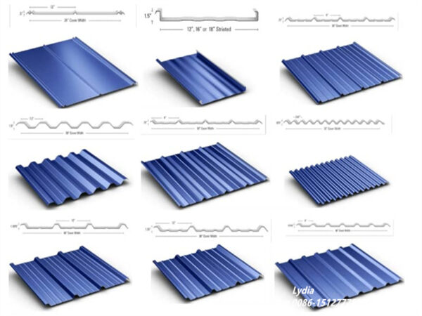 Multi-profile lightweight steel cladding diagram including Pocket Rib