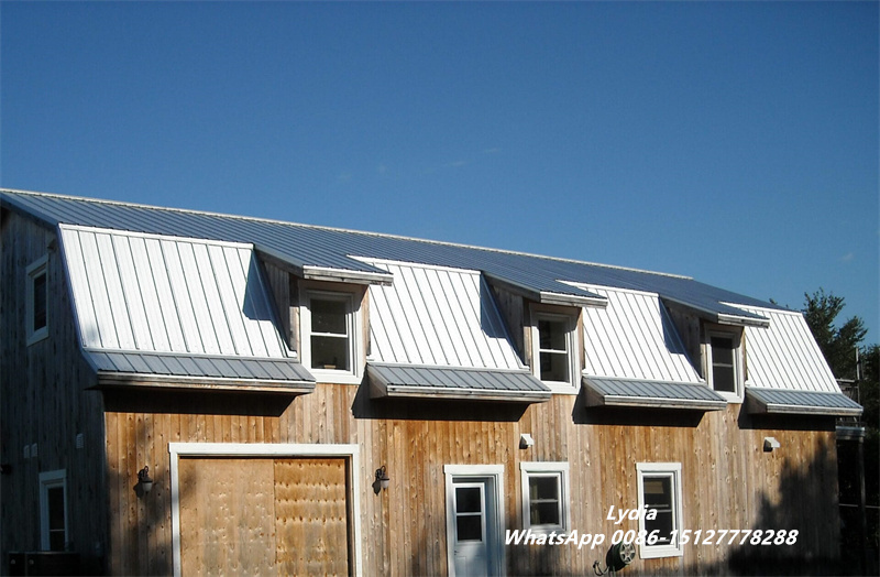 metal roof panels installed on residential house