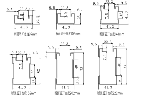 Slotted strut channel profile produced by roll forming machine