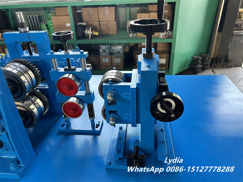 Steel strip forming into slotted tube for friction rock bolt production
