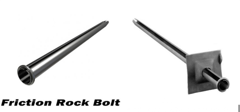 Split set friction rock bolt slotted tube for underground mining support
