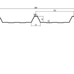 TN406 TN40 roofing sheet profile drawing with overlapping design