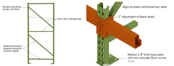 Upright Pillar Rack05 Supermarket shelf upright profile produced by roll forming machine
